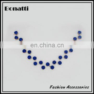 shoe charming chains with blue rhinestones