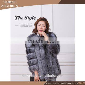 2017 new design real fox fur coat / fashion lady fur winter jacket