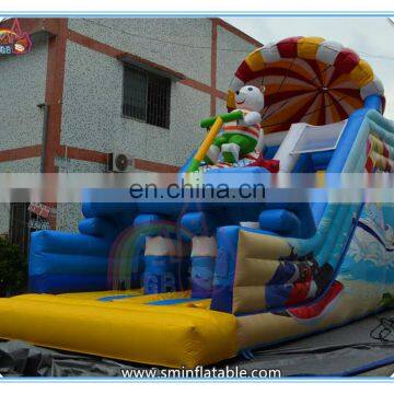 2016 Popular design inflatable polar bear slide,inflatable bounce slide,bear inflatable double slide