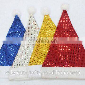 Beautiful & Colorful Shinning velvet Santa Claus Christmas Hat Liner Inside with Shinning Pieces