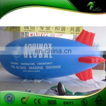 Advertising Balloon 4m Long PVC Blue Inflatable Blimp / Sky Hellium Zepplin Airship For Advertising