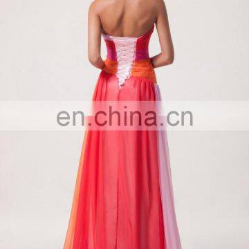 Hot Sale Elegant Design Grace Karin Sexy Strapless Red Chiffon Long Cheap Prom Dresses CL6069-2# photo-3