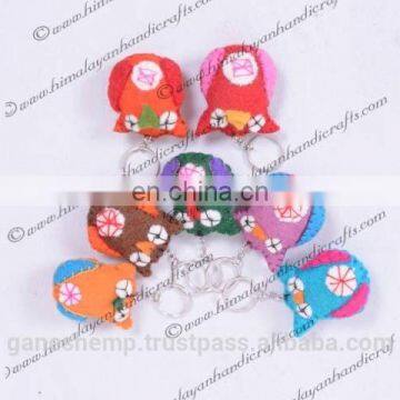 felt owl key ring FKR-408