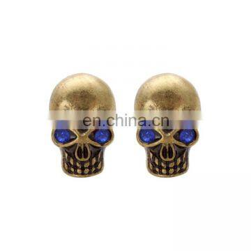 Jewelry Wholesale Steampunk Bronze Skull Stud Earrings for Men photo-3
