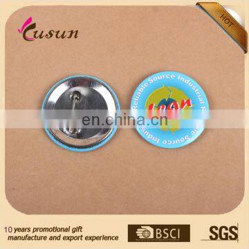 Promotion metal tin button badge 38mm or 50mm Custom button badge with safety pin