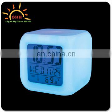 Rotate the multi-function clock 7 colour,LED Backlight alarm clock