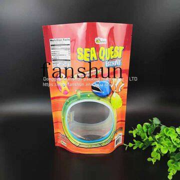 Printed food grade stand-up packaging bags/self-sealing snack bags