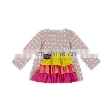 Baby Girls Long Regular Sleeves Baby Polka Dots Ruffle Turkey Top and Leggings Ruffle Winter Fall Boutique Clothing Set for Kids photo-3