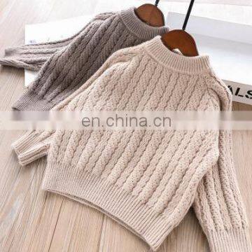 Winter Specials 2 Color Hollow Jacquard Solid Color Boys and Girls Sweaters Kids