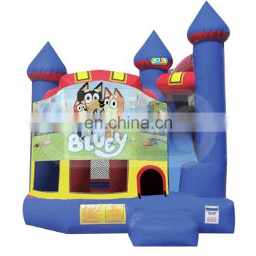 inflatable bluey blue and green bounce house banner jumping castle bouncer trampoline jumper