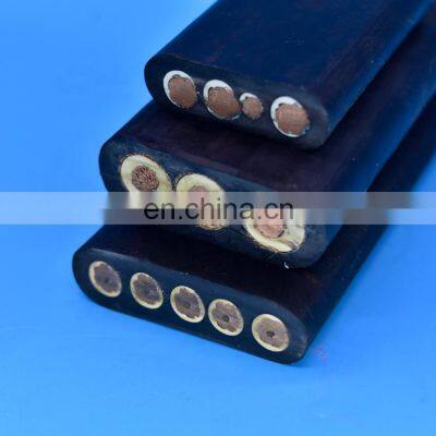 Flat travelling cable rubber festoon cable with steel wire