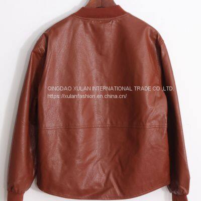HOT SALE 2021 NEW FASHION LADIES FAUX ECO PU LEATHER LEISURE JACKET photo-2