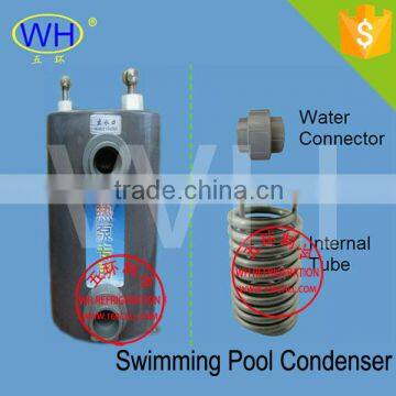 PVC shell and tube Swimming pool heat pump heat exchanger, titanium condenser