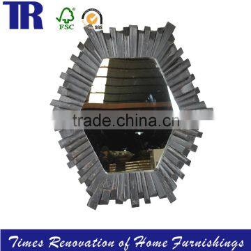 Recycle Elm Mirror,Hexagon Mirror,Splice Elm Mirror