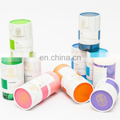 Wholesale round kraft paper tube packaging tea biodegradable cardboard paper tube with custom logo