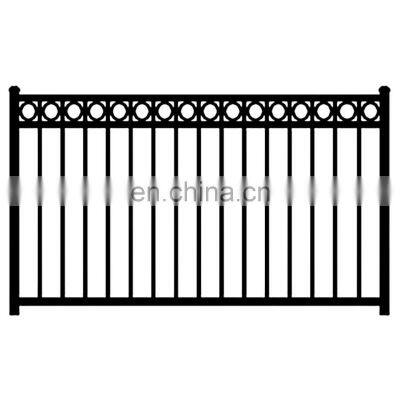 hot sale Xinhai #30 H 5 ft * W 6 ft Galvanized and power coated steel ornamental fence panel with decorative ring