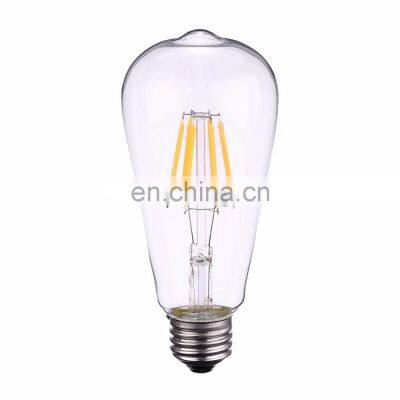 Hot Selling Dimmable LED Filament Bulb ST64 6w E27 110V 220V