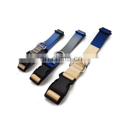 Blue and Yellow Dog Collar Simple Design Outdoor Walking Dog Collar Factor Price photo-3