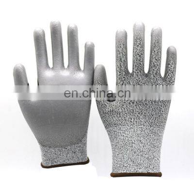 En388 4543 Hand Safety Anti-cut Construction Gloves PU Coated Cut Resistant Work Gloves Level 5 Anti Cut Gloves