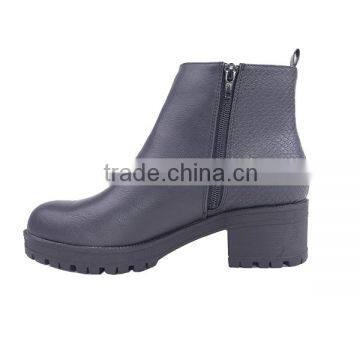 Hot Selling Woman Wholesale Best Price Two Zippers Mid Heel Anti Slip Ankle Boots photo-4