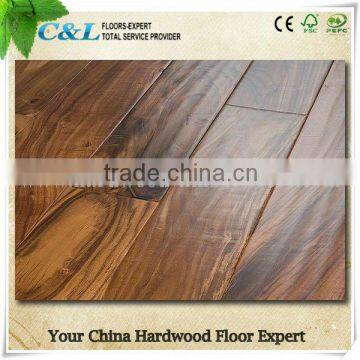 Hot sale anti-slip natural small leaf acacia hand scraped hardwood flooring