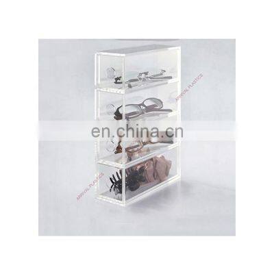 Clear Acrylic Stackable Stationery Storage Boxes Container Drawers