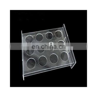 PMMA 12 paper cup display acrylic coffee cup holder tray