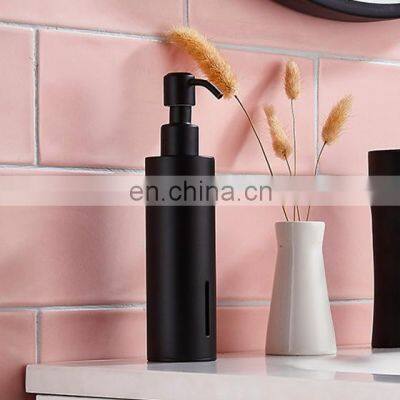 Matte Black Stainless steel shower liquid Squeeze hand sanitizer home bathroom accessories kitchen metal soap pump dispensers