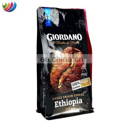 Factory OEM Bolsas De Cafe Box Bottom Mylar Stand Up Pouch Aluminium Foil Bean Coffee Bag With Valve photo-5