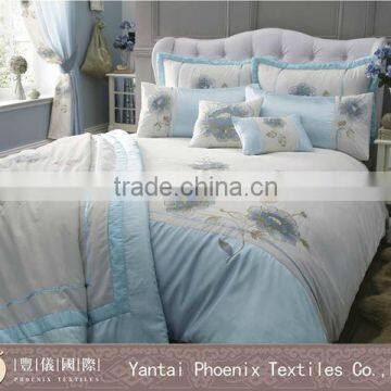 embroidery and applique bright color duvet cover sets