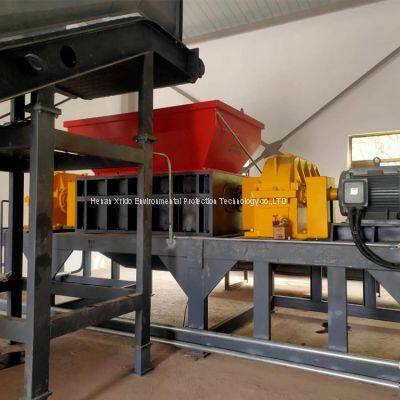 waste industrial cardboard double shaft shredder recycling machine with ce