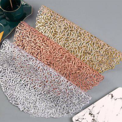 Natural Wood Print Decorative Insulation PVC Placemats for Banquets photo-5