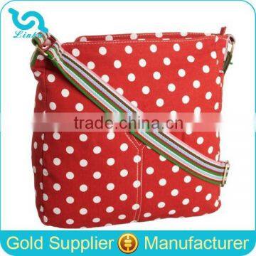 Red Polka Dot Canvas Shoulder Bag Stylish Woman Shoulder Bag Cross Body Bags Women