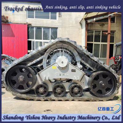 Installation of Large Rubber Track Half Chain Rail Harvester photo-4