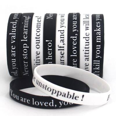 Hot Sale Custom Silicone Bracelet Anti-Bullying Propaganda Quotes for Children's Healthy Growth for Events Factory Wholesale photo-3