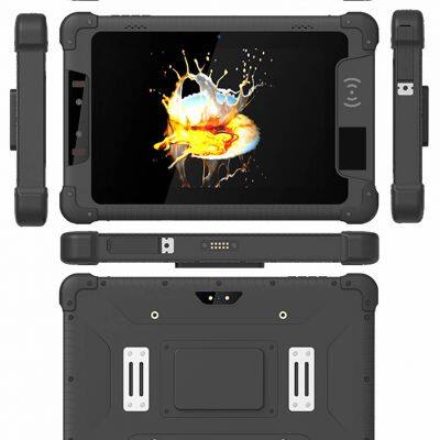 HR818C Hidon Best Price 8'' Android 13 4GB+64GB IP65 Rugged Tablet PC With NFC 2D Barcode Scanner FBI Fingerprint UHF RFID IRIS