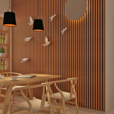 Factory Wholesale Soundproof Wall Panels MDF Akupanel Wood Slat Panel photo-3