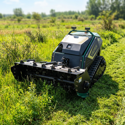 Tracked Agriculture Gasoline Powered Commercial Brushless DC Servo Motor Remote Controlled Electric Starter Flail Mower 2-Stroke