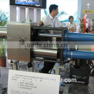 Dual column screen changer extruder for granulating line