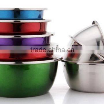 High quality Stainless Steel Mixing Bowl Salad Bowl Color bow with Paint