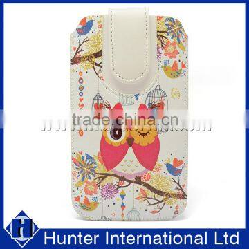 Print Genuine PU Leather For Note4 Pull Up Pouch