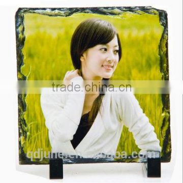 Rock photo frame for sublimation printing, customer design square shape with footstand