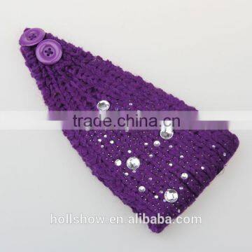 Wholesale Rhinestone Girl Hairband Headwrap Wool Knit Crochet Fashion Women Headband photo-2