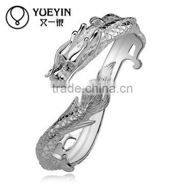 Wholesale Boyfriend Gift Eco-friendly Men Style Silver Dragon Bangle