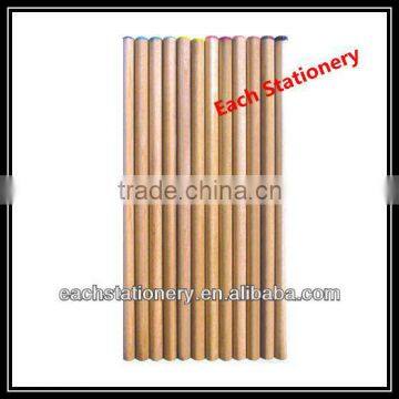 7" Triangle Shape Natural Body Wooden Color Pencil With Dip Top