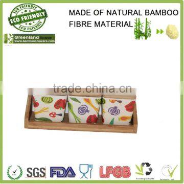 Eco-friendly and biogradable bamboo fiber 3 pieces food container with lids                        
                                                                                Supplier's Choice