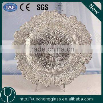 Glass charger plate with silver electroplating wholesale for wedding                        
                                                                                Supplier's Choice