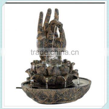 Bronze Buddha hands polyresin fountains