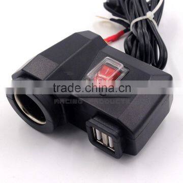 BJ-UPS-004 Waterproof Dual Motorcycle Mobile Phone USB Power Supply Cigarette Lighter 12V photo-4
