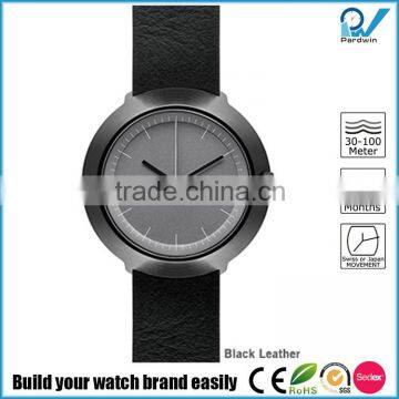 Brushed Black Case Stainless Steel Japan Miyota Movement 3ATM Water Resistant Grey Nylon Strap Watch photo-2